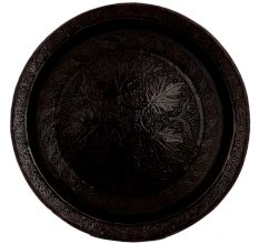 Big Leaves Engraved Copper Plate With Patina