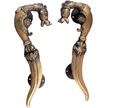 Brass Vintage Door handle Horse Head Sword End Design
