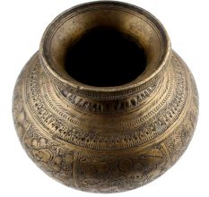 Brass Lota Pot Hand With Engraved With God Images And  Floral Motifs