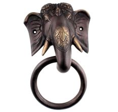 Brass Elephant Head Long Ears Towel Holder