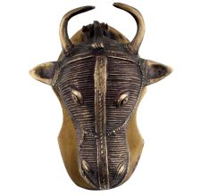 Black Brass Ox Bull Head Door Knocker On a Base Plate