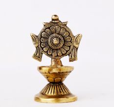 Religious Big Flower Carved Design Oil Lamp Diya