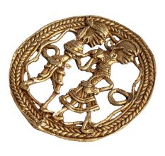 Artistic brass Dhokra wall art Of A Dancing Couple