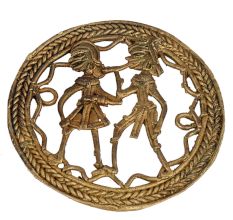 Round Rope Border Dhokra Art Tribal Couple