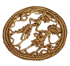 Brass Dhokra Art Rectangle Wall Hanging