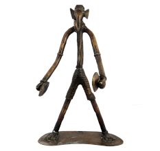 Brass Tribal Musical Ganesha Elongated Form