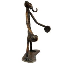 Brass Tribal Musical Ganesha Elongated Form