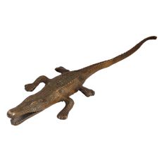 Brass Handcrafted Crocodile Statue Sculpture