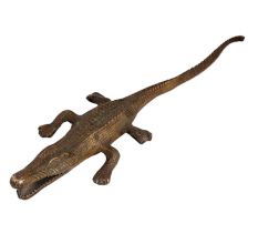 Brass Handcrafted Crocodile Statue Sculpture
