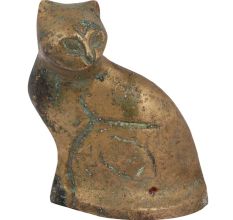 Handmade Brass Sitting Cat Home Decoration Statue