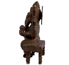 Auspicious Brass Ganesha Statue On Chowki