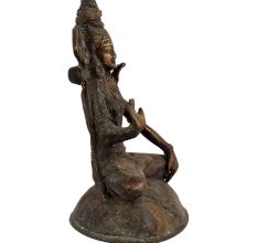 Brass Mahakal Shiva Meditating Statue On Lion Base