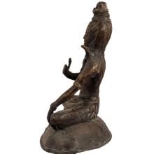 Brass Mahakal Shiva Meditating Statue On Lion Base