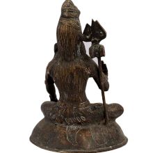 Brass Mahakal Shiva Meditating Statue On Lion Base