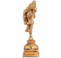 Brass Dancing Ganesha Statue In Golden Finish