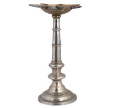 Brass Long Seven Wicks Oil Lamp With Silver Finish