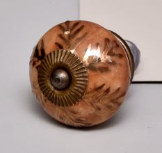 Brown Golden Leaf Ceramic Cabinet Knobs