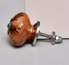 Brown Golden Leaf Ceramic Cabinet Knobs