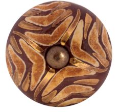 Cherry Wave Etched Ceramic Cabinet Knobs