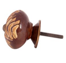 Cherry Wave Etched Ceramic Cabinet Knobs