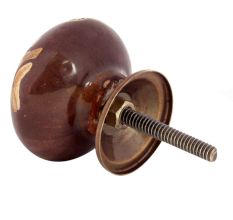 Cherry Wave Etched Ceramic Cabinet Knobs