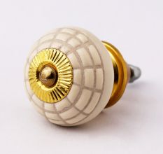 White Spider Net Etched  Ceramic Drawer Knobs