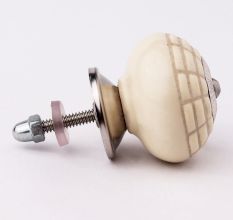 White Spider Net Etched  Ceramic Drawer Knobs