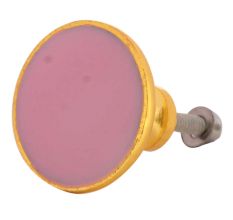 Pink Round Metal and Resin Cabinet Knobs
