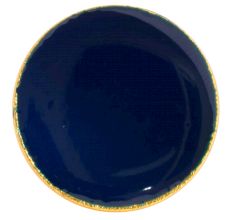 Navy Blue Round Metal and Resin Cabinet Knobs