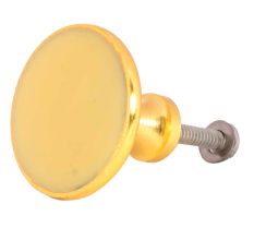 Yellow Round Metal and Resin Cabinet Knobs