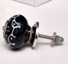 Black Floral Embossed Cabinet knob