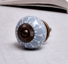 Grey Floral Embossed Cabinet knob