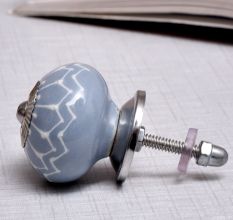 Grey Floral Embossed Cabinet knob