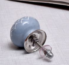 Grey Floral Embossed Cabinet knob