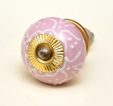Pink Floral Embossed Cabinet knob