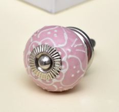 Pink Floral Embossed Cabinet knob