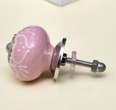 Pink Floral Embossed Cabinet knob