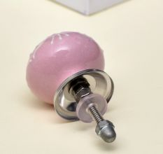 Pink Floral Embossed Cabinet knob