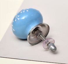 Turquoise Floral Embossed Cabinet knob