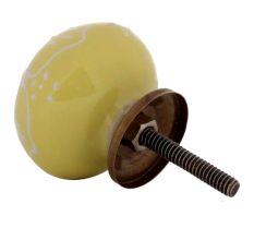 Yellow Floral Embossed Cabinet knob