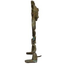 Old Brass Tribal Goddess Mata Statue With Unusual Outfit