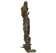 Old Brass Tribal Goddess Mata Statue With Unusual Outfit