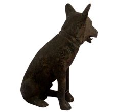 Hand Made Sitting Dog Statue With Lovely Fur Gifting Statue