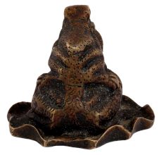 Brass Good Luck Frog with Child feng shui gift