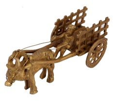 Brass Open Bullock Cart Home Decoration Showpiece