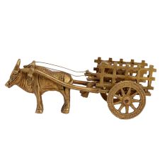 Brass Open Bullock Cart Home Decoration Showpiece