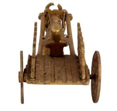 Brass Open Bullock Cart Home Decoration Showpiece