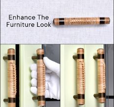 Natural Small Round Rattan Cabinet Handles