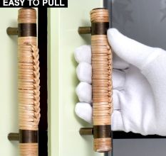 Natural Small Round Rattan Cabinet Handles