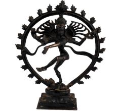 Black Brass Nataraja Lord Dancing Shiva Statue Showpiece